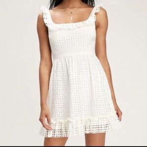 Charming White Eyelet Lulu’s  Dress size M